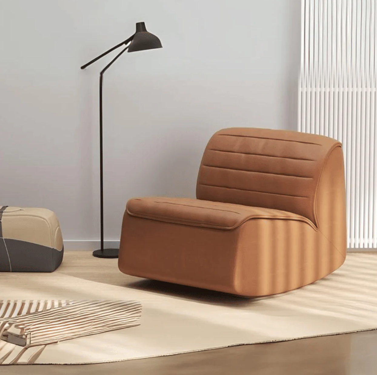 K-ST016 Asrea single fabric rocking chair | lazy combing lounge chair