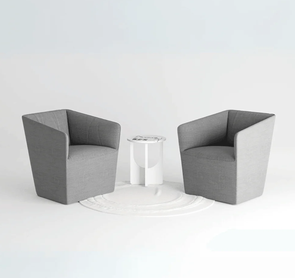 K-ST014 Bread cube-shaped fabric barrel-shaped casual comb chair