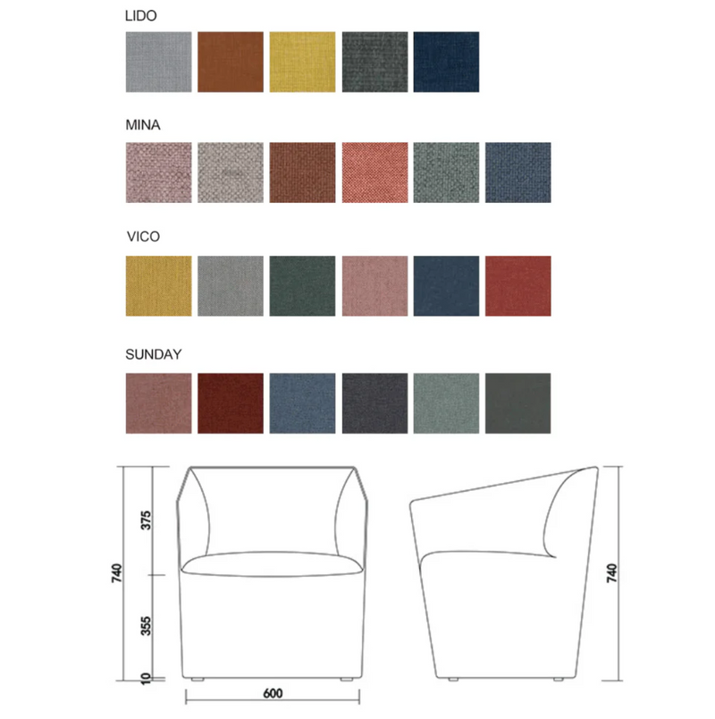 K-ST014 Bread cube-shaped fabric barrel-shaped casual comb chair