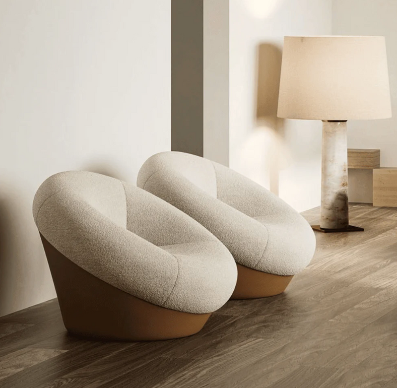 K-ST015 Bora Office Fabric Combing Chair | Round casual lazy Combing Chair