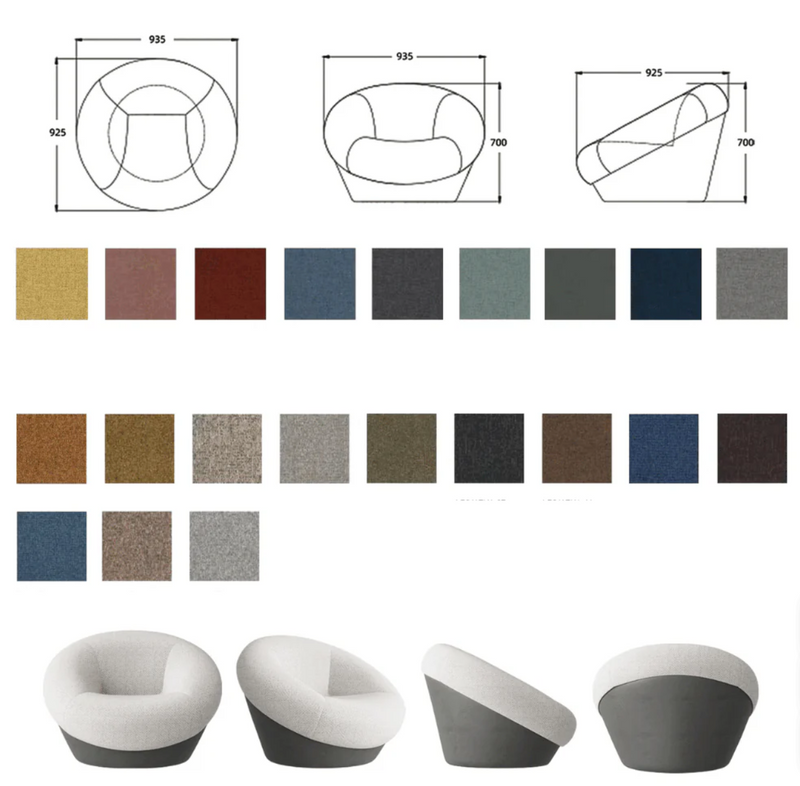K-ST015 Bora Office Fabric Combing Chair | Round casual lazy Combing Chair