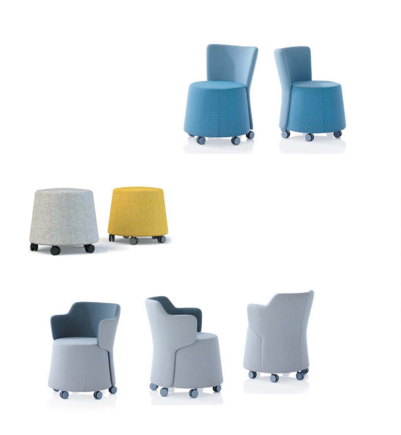 KSY080-OU Libro 簡約圓桶形滑輪坐墩櫈