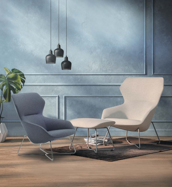 KSY072-OU Nido 時尚布藝休閒扶手椅連腳踏