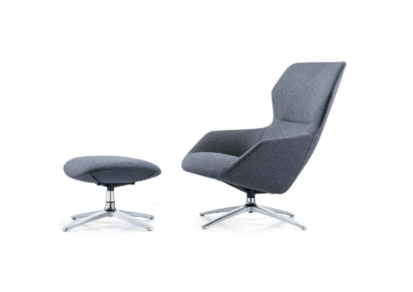 KSY072-OU Nido 時尚布藝休閒扶手椅連腳踏