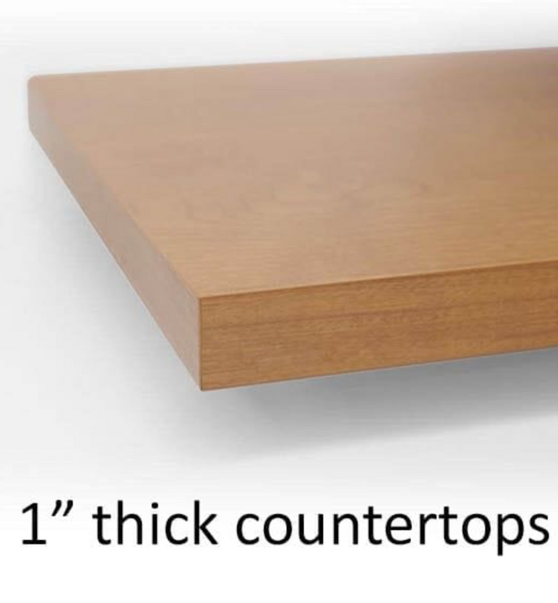 WC015 Custom L-Shaped Counter Height Workstation with Hutch and 36-Pocket Mail Sorter