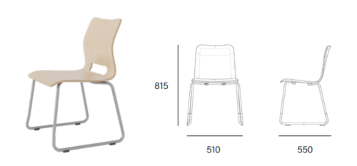 KEM088D Catte Stackable Bow-Legged Conference Chair