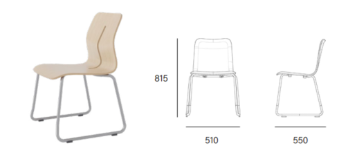 KEM087D Sedia Stackable Bow-Leg Student Chair