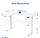 L-SHAPED 2-LEGS UP STANDING DESK - WHITE (E1L-02W)