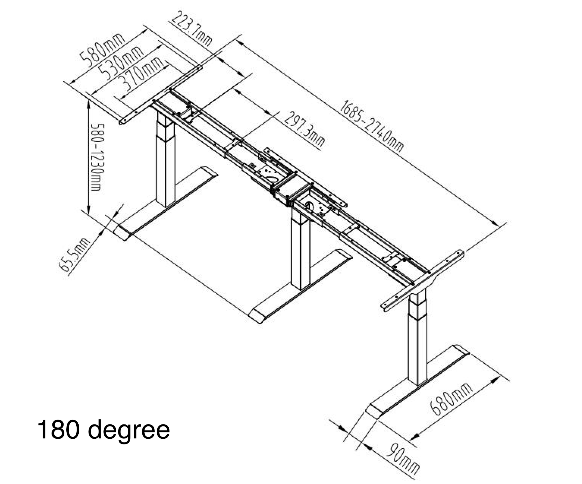 L-Shaped Up Standing Desk - 輕便辦公升降桌｜Compact Adjustable Desk