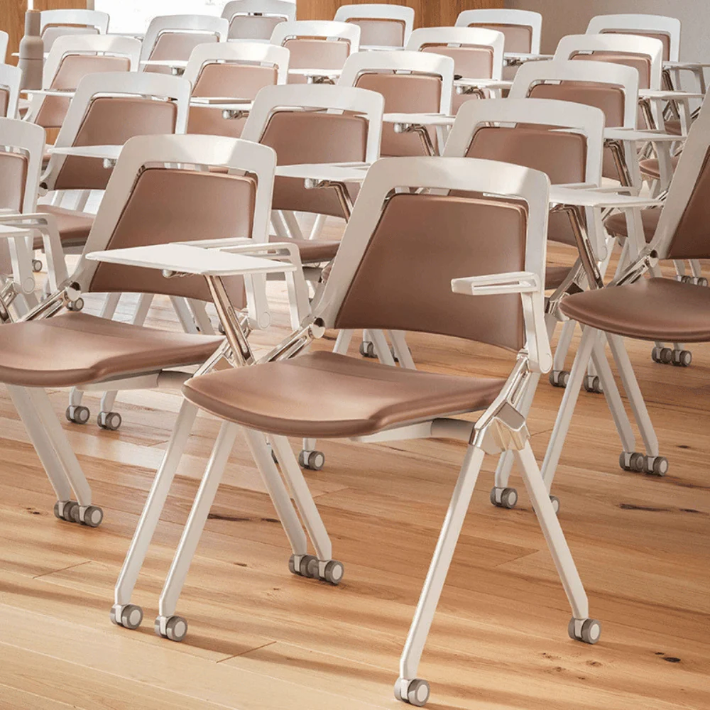 KEM057-WP Armonia 可疊放皮革連後翻扶手會議椅