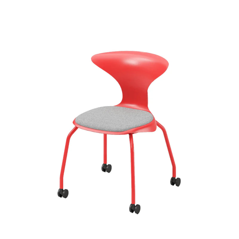 Movable student chair (with casters + storage basket)
