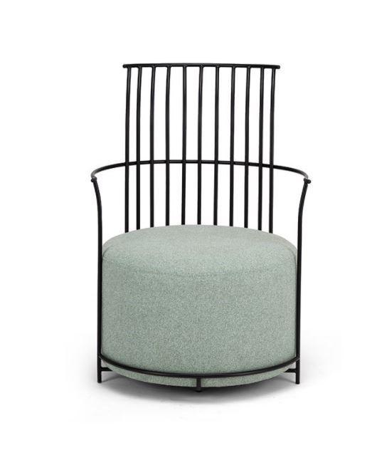 KR-05-Pisa round black steel frame lounge chair