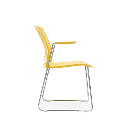 KH-246 Mecha Metal foot armrest office stacking chair