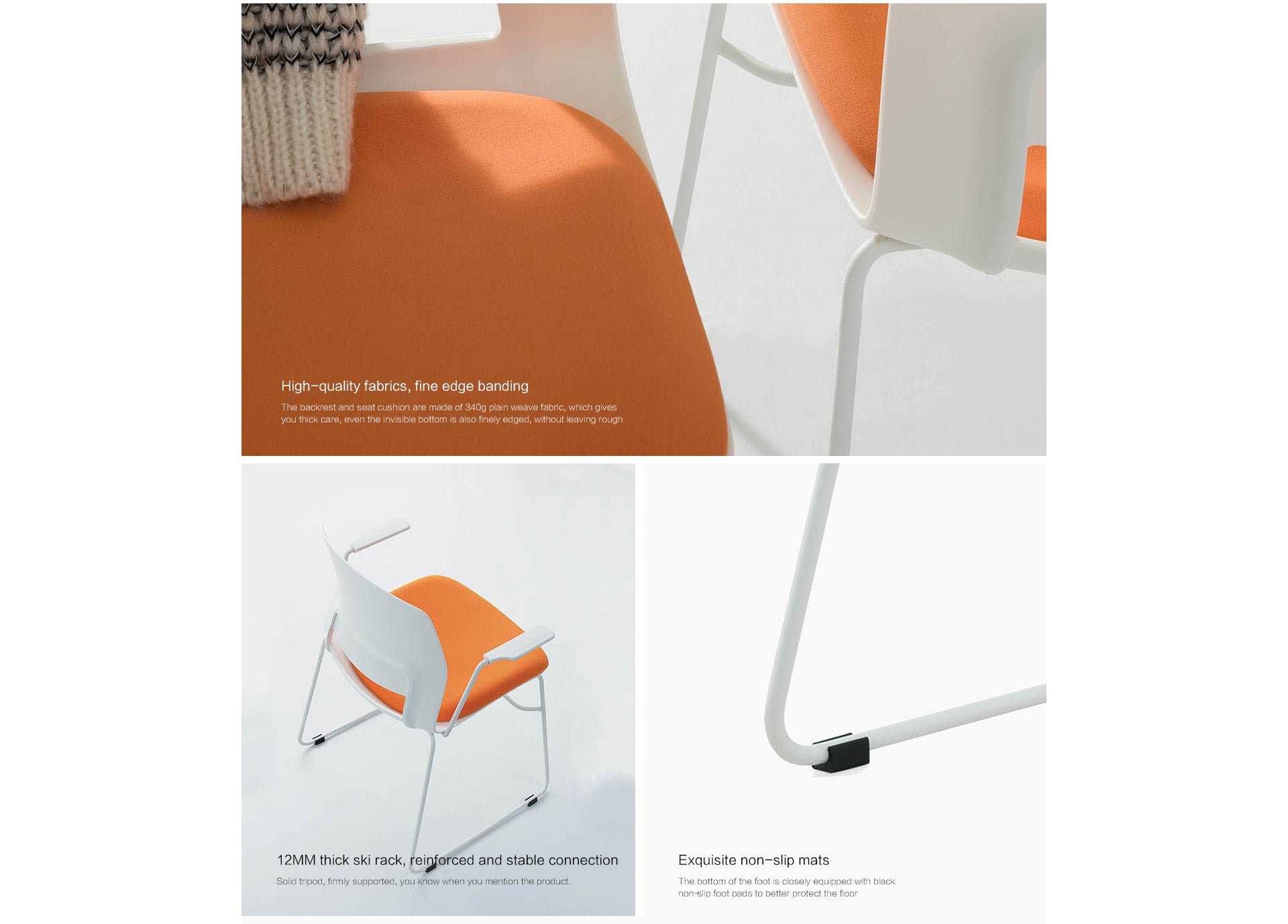 KSN-001 Neuralo stackable steel foot party chair