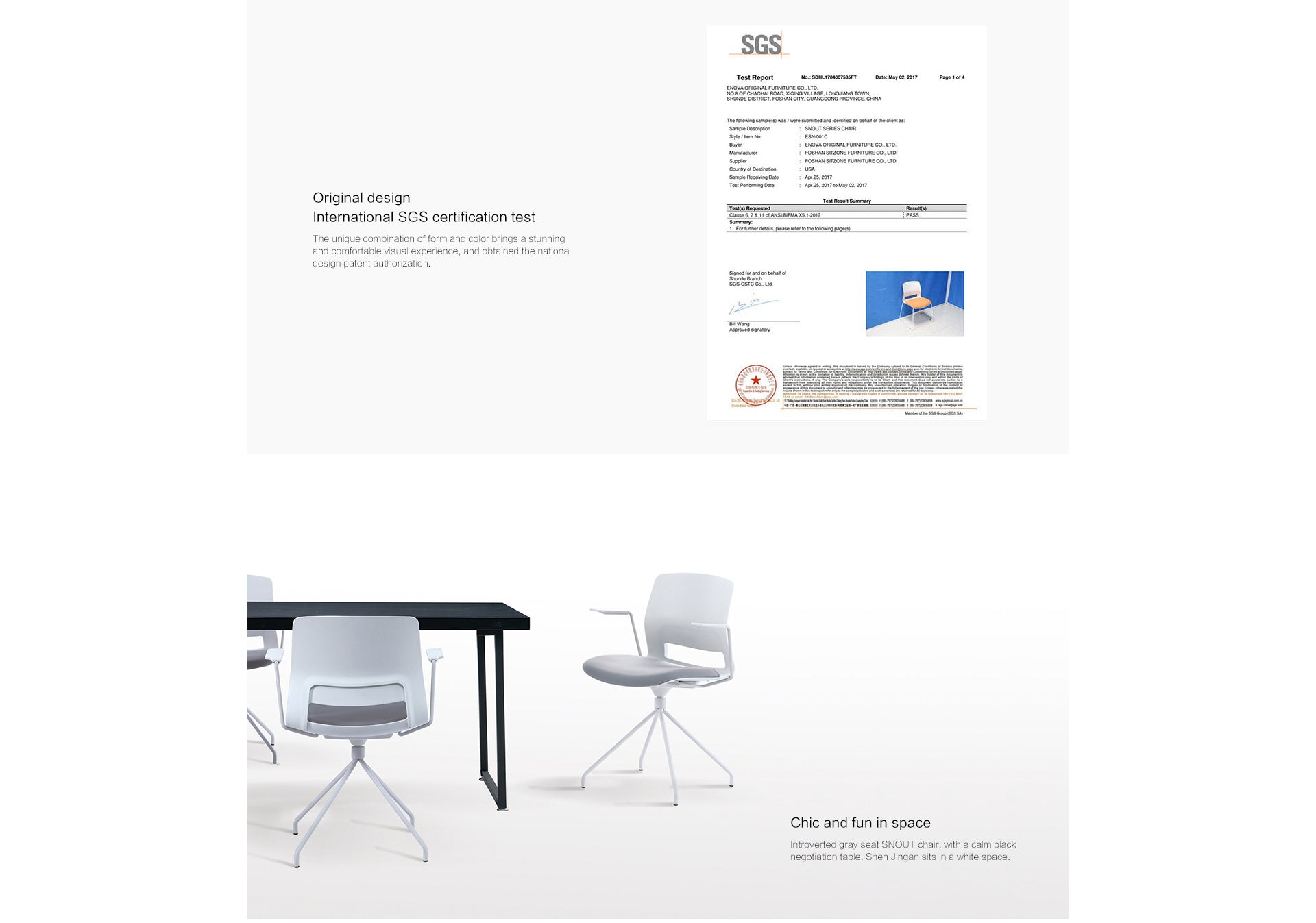 KSN-001 Neuralo stackable steel foot party chair