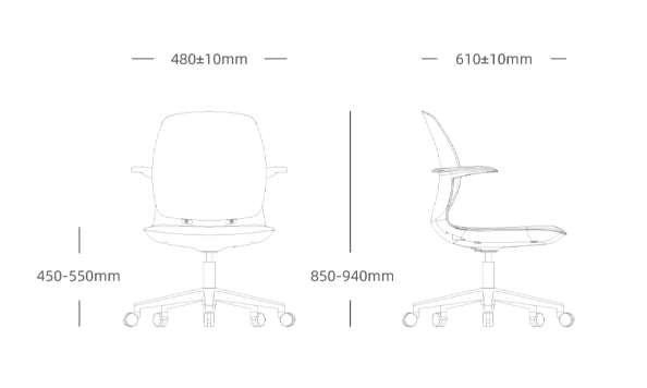 KMAU-C Atrium Practical Pullwheel Negotiation Chair