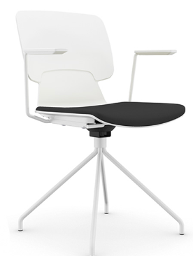 KLEX-E Atrium Armrest Fixed Foot Training Chair Meeting Stool