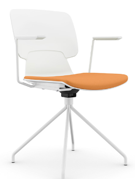 KLEX-E Atrium Armrest Fixed Foot Training Chair Meeting Stool