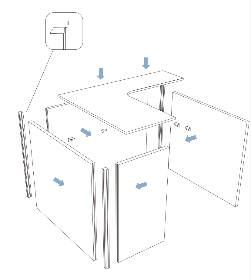 EFP-2 Rena 桌面掛式私隱隔板 Clamp-On Privacy Panel