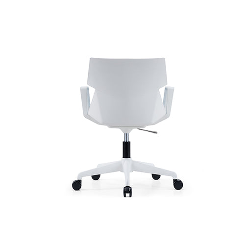 KH-346A Turbo Sliding Foot White Rack Blue Pad Training Stacking Chair