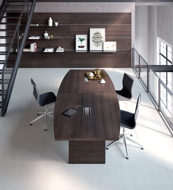 CT-38 Milano 船形木紋會議桌｜Boat Shape Table｜弧形辦公傢俱