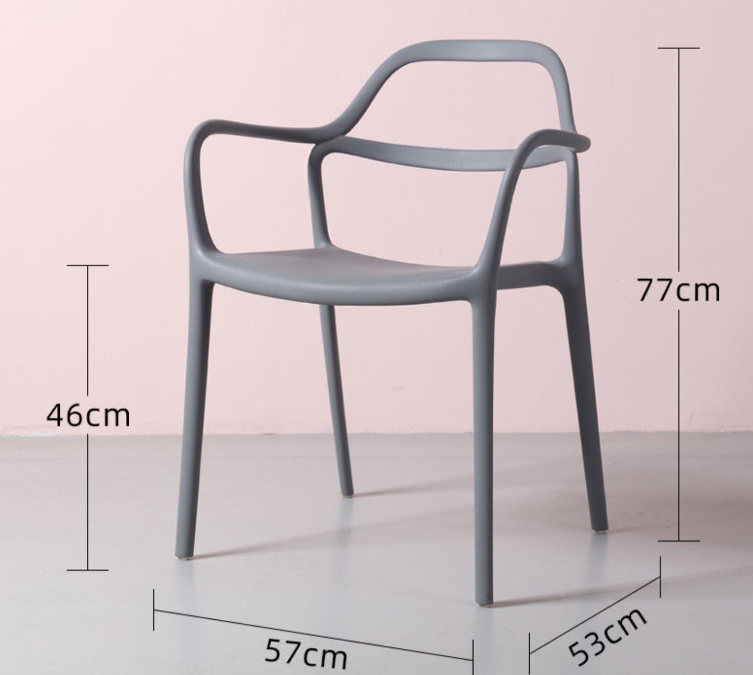 KH-248 Kine fixed armrest plastic training stack chair