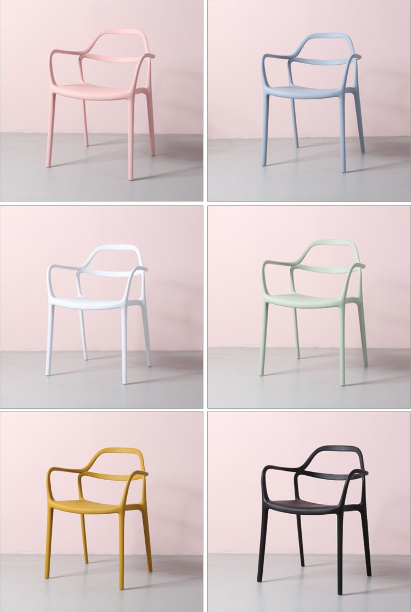 KH-248 Kine fixed armrest plastic training stack chair