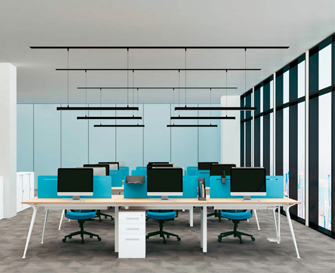 V Shape Workstation (White)工作桌 - KLT Furniture