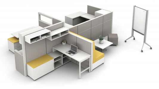 WD1300 L Shape workbench with high screen