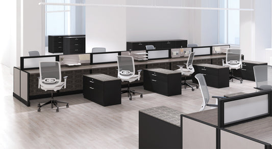 WD1400 2/3/4/6 person side-by-side office workbench