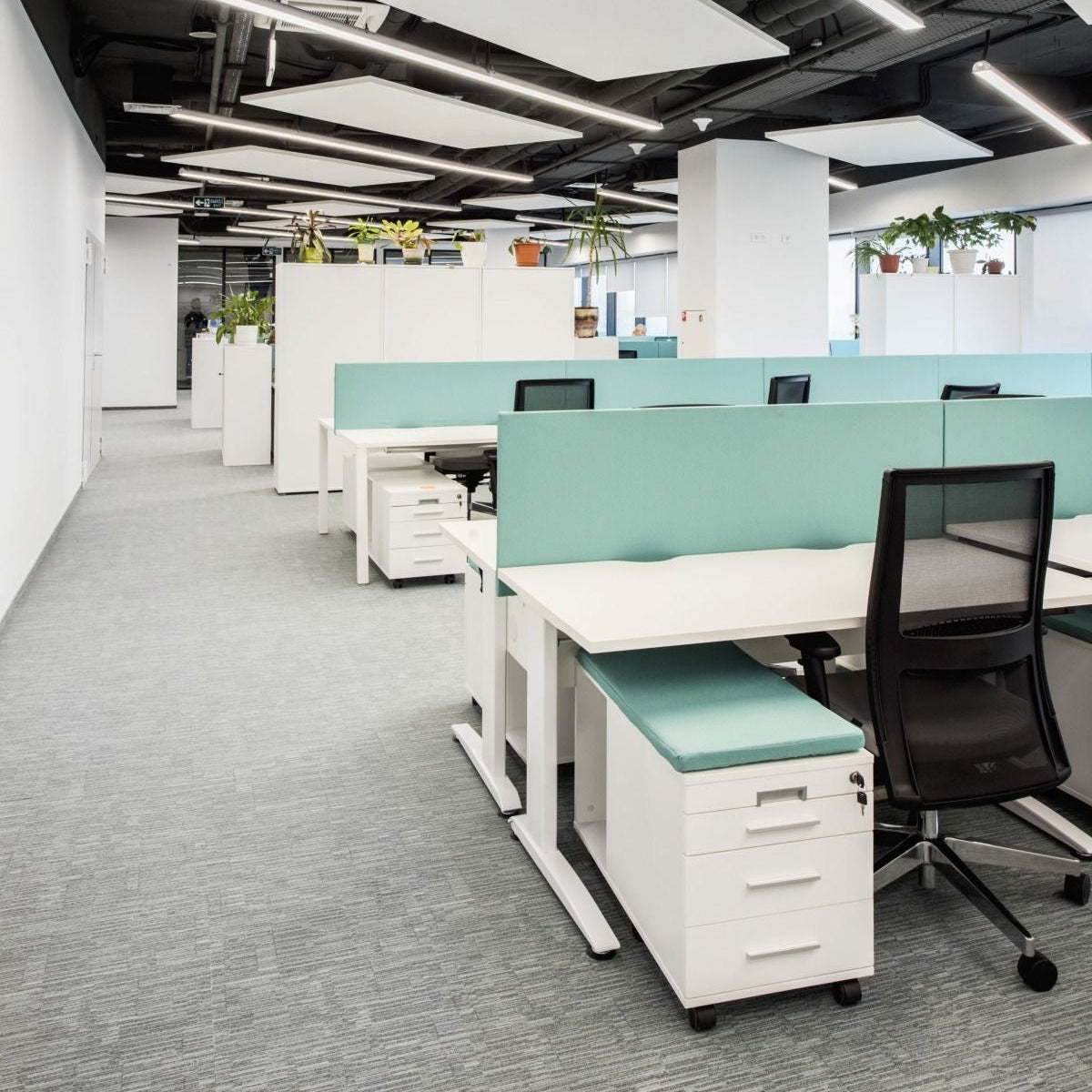 WD8300 Pavon 辦公檯連側櫃桌上屏風｜Flexi Team Desk Pro