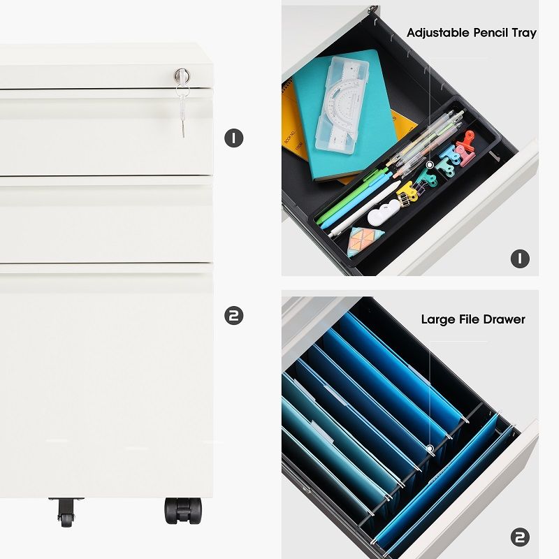 FC025 Three-layer drawer movable steel cabinet