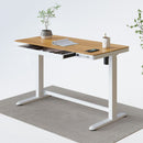 W-KT118W-NW All-in-one Standing Electric Lifting Desk (Oak Tabletop+White Frame)